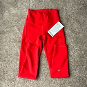 NWT lululemon Wunder Train High Rise Tight 25” *Pockets in Hot Heat